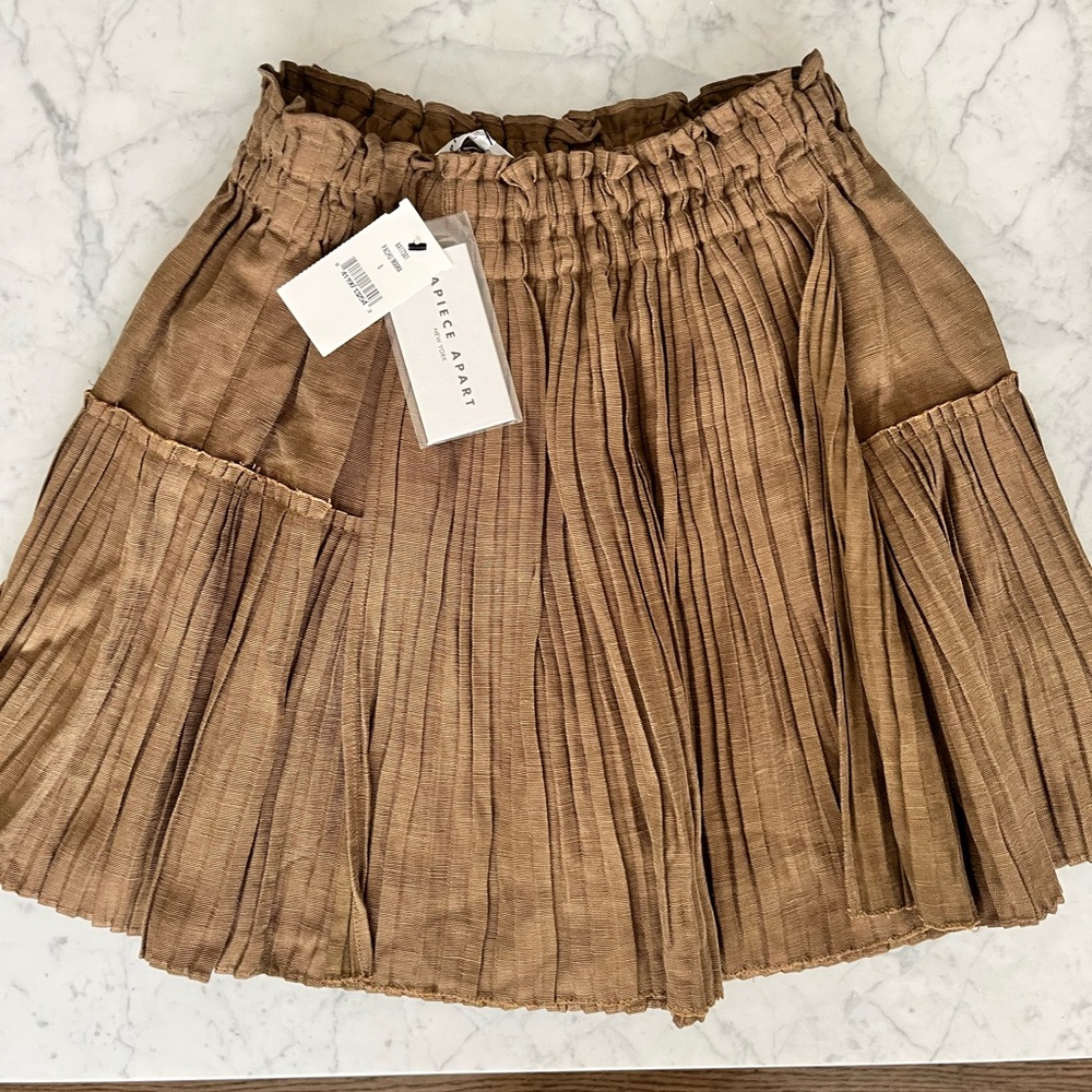 NWT Apiece Apart Linen Mini Skirt Side 0